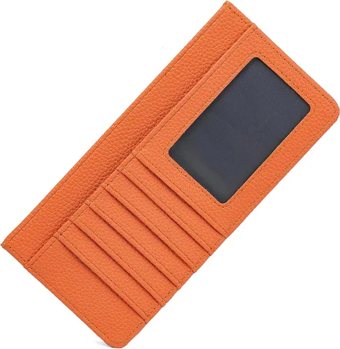 Vista 9 de Cartera Delgada para Tarjetas de Crédito Ultra Delgada Cartera Larga para Tarjetas Bolsillos con Cremallera Estuche para ID Cartera Pequeña Compacta
