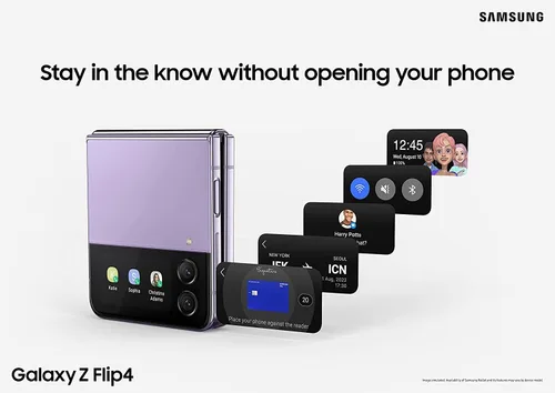 Vista 3 de Samsung Galaxy Z Flip 4 5G, versión estadounidense, 128GB, morado Bora - T-Mobile (renovado)