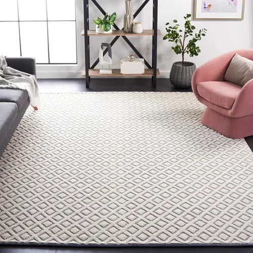 Vista 13 de SAFAVIEH Vermont Collection - Alfombra decorativa de 2 pies 3 pulgadas x 4 pies, marfil y negro, lana hecha a mano, ideal para zonas de alto tráfico