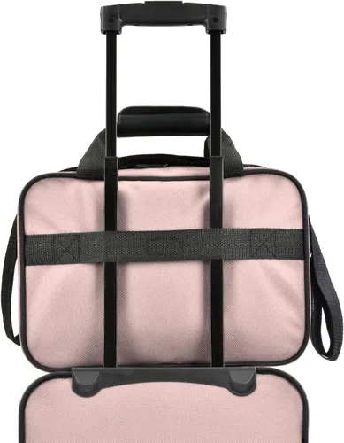 Vista 5 de US Traveler Rio Rugged Fabric - Juego de equipaje de mano expandible Rosado Juego de equipaje de mano extensible de tela resistente Rio