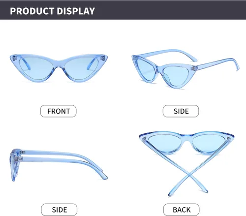 Vista 3 de Lentes de sol retro para mujer, con marco de plástico y diseño con estilo ojo de gato YOSHYA