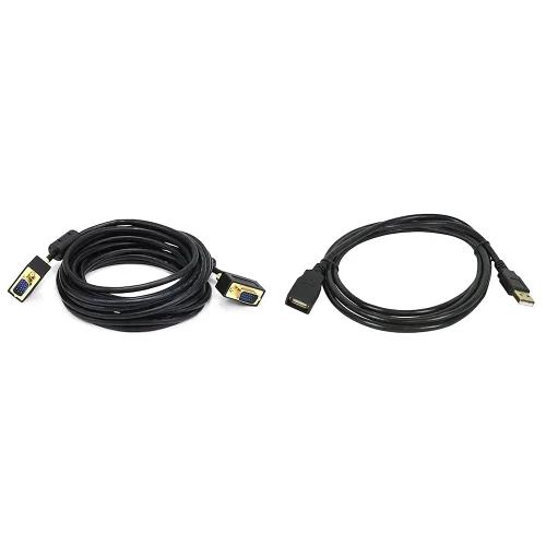 Vista 10 de Monoprice Cable de monitor ultra delgado SVGA 30/32AWG M/M de 1.5 pies con ferritas (conector chapado en oro)