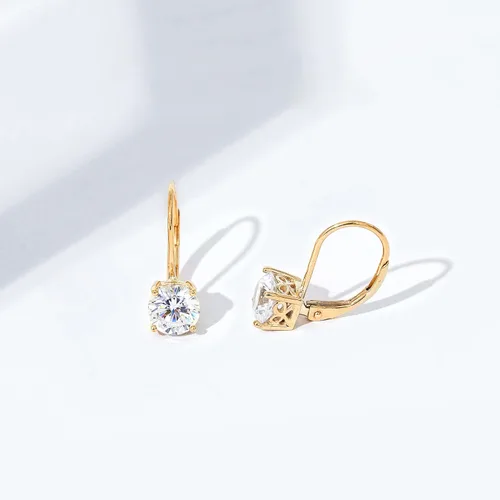 Vista 6 de Tienda Collection Platinum-Plated Sterling Silver Infinite Elements Zirconia Leverback Earrings