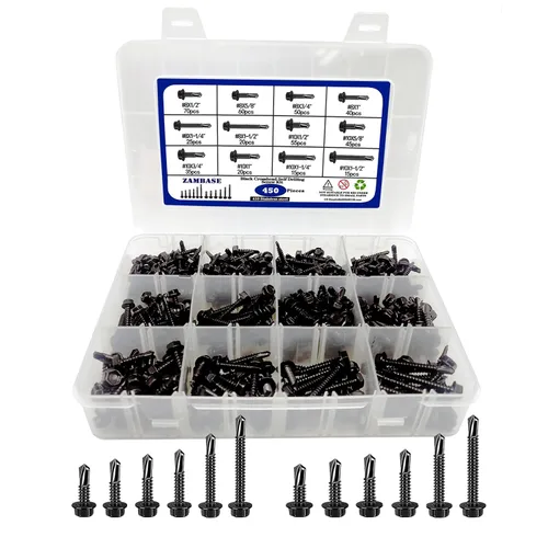 Vista 12 de 100 tornillos autoperforantes de acero inoxidable 410 #8x1 para placas de metal, cabeza hexagonal negra, de alta resistencia y resistente a