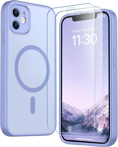 Vista 186 de SPIDERCASE Funda magnética translúcida diseñada para iPhone 11, con 2 protectores de pantalla de vidrio templado, antihuellas, para iPhone 11 de 6.1