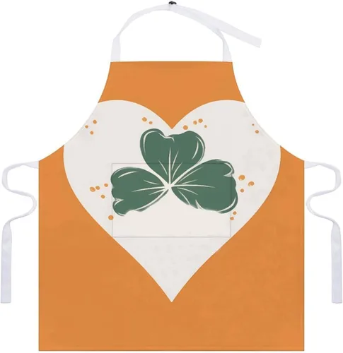 Vista 7 de MUSM Leaves on Heart Shape Apron，Classic Vintage Funny with Pockets Aprons,Adjustable Bib Waterdrop Resistant for Kitchen Cooking Restaurant BBQ