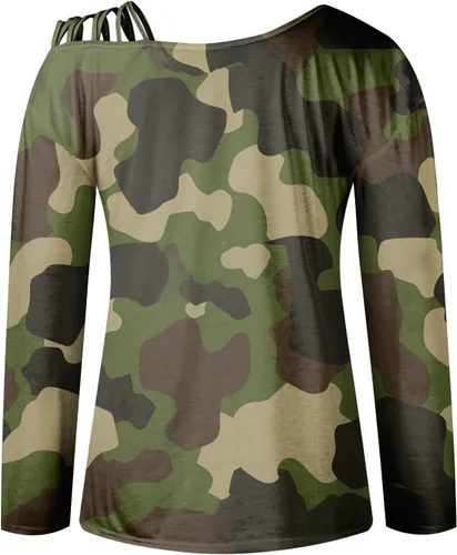 Vista 3 de COTECRAM Blusa sexy de manga larga con hombros descubiertos para otoño e invierno 2023