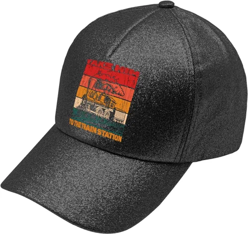 Vista 2 de Hats Take Him to The Train Station Dad Hats for Women Graphic Denim Dad Hat Adjustable