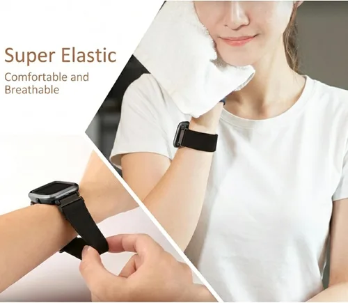 Vista 4 de Bolesi Correas elásticas de nailon compatibles con Amazfit Active 2 (cuadradas)/Active 3 Premium/Active, paquete de 3 correas deportivas de repuesto