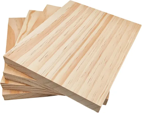 Vista 17 de 4 tableros rectangulares de madera sin terminar para manualidades, bloques de madera de corte en blanco de 8 x 6 x 0.8 pulgadas para tallar madera