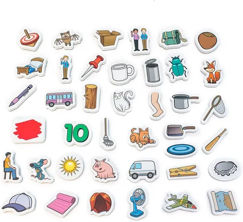 Vista 4 de Junior Learning Rainbow CVC Objects - Juego de espuma magnética, 40 piezas, edades de 4 a 5 años, fonía, pre K-K