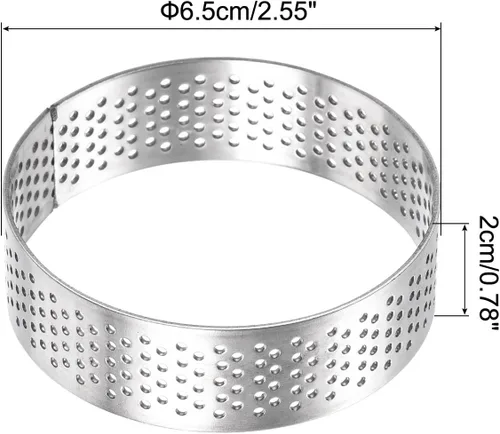 Vista 2 de uxcell Anillos Pequeños de Acero Inoxidable para Pasteles, Anillo Perforado de Mousse para Pastel de Cocina Horneado Resistente al Calor, 2.5