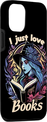 Vista 3 de iPhone 14 decoración de Halloween - Mad Witch-I just love reading books Case