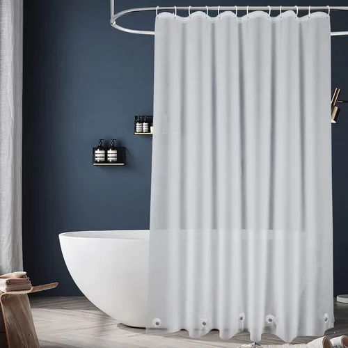 Vista 10 de EurCross Forro transparente de cortina de ducha de 60 x 72 pulgadas, sin PVC, impermeable, PEVA, forro de cortina de ducha para baño pequeño con 5