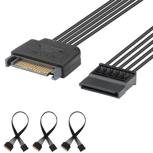 Vista 9 de J&D Cable de extensión de alimentación SATA de 15 pines (paquete de 2), cable Sata macho a hembra, extensión de cable de alimentación SATA, 10