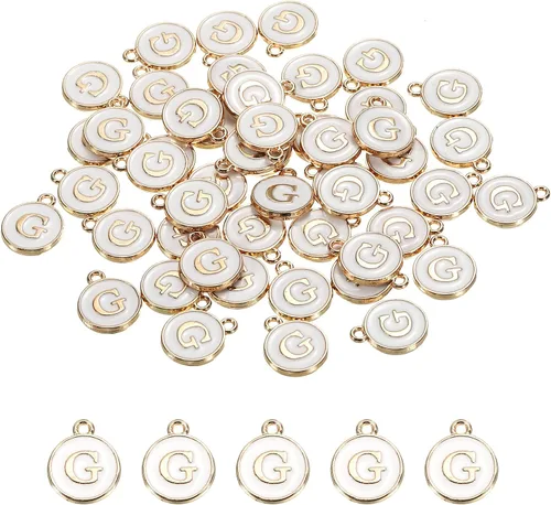 Vista 11 de MECCANIXITY Dije de Letras del Alfabeto de Doble Cara, para Hacer Collar, Pulsera, Pendientes, Joyería