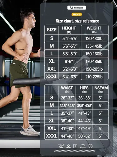 Vista 6 de NORTHYARD Pantalones cortos deportivos para correr para hombre, 5 pulgadas, 7 pulgadas, 9 pulgadas, entrenamiento, gimnasio, tenis, secado rápido