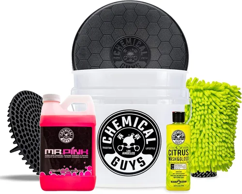 Vista 17 de Chemical Guys Mr. Pink - Kit de guantes de lavado de jabón y chenilla para lavado de autos