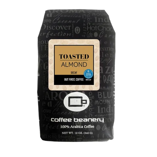 Vista 25 de Coffee Beanery Café con sabor a Amaretto SWP descafeinado 12 onzas (goteo automático) Tostado ligero