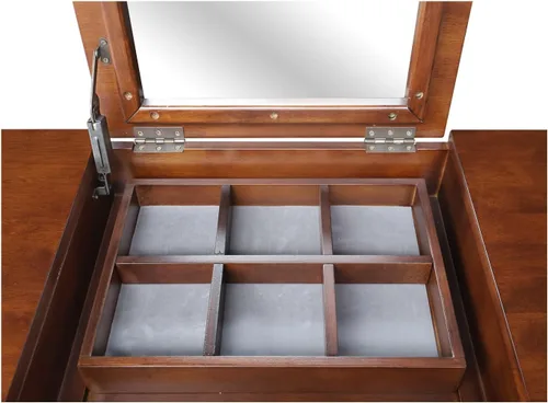 Vista 8 de International Concepts - Mesa de tocador con banco de tocador Esspresso