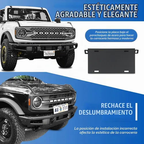Vista 5 de Marco de matrícula frontal para Ford Bronco 2021-2024 2/4 puertas