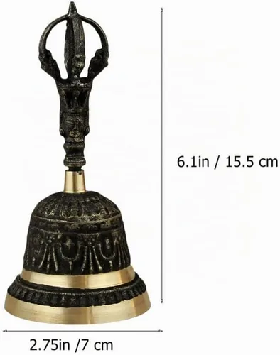 Vista 6 de Campana de llamada retro campana de mano antigua campanas de trineo de mano Campanas de cena de bronce Campanas decorativas Campana de servicio