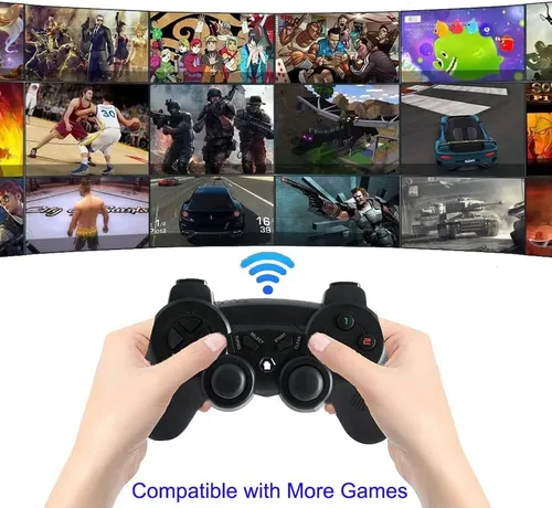Vista 8 de Controlador de juego inalámbrico para Windows PCRaspberry PiPS3 Gamepad recargable para juegos Joystick portátil Joypad para computadora