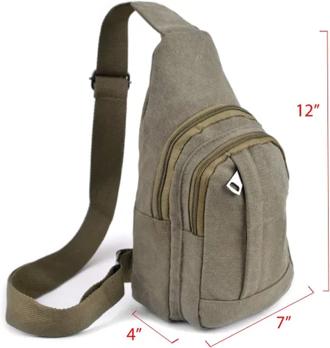 Vista 3 de WESTEND Mochila cruzada de lona con correa ajustable, Mochilas Daypack