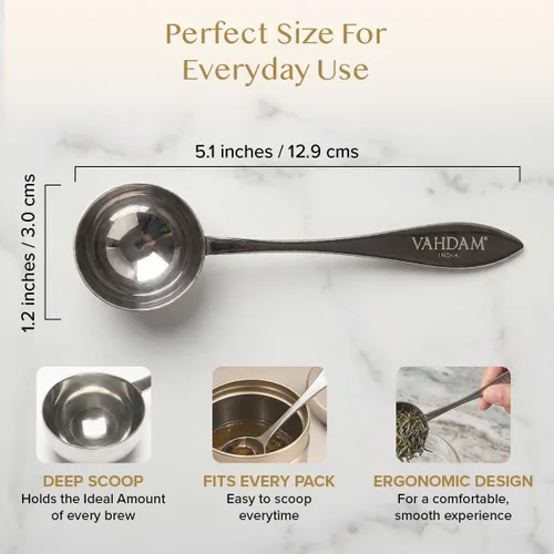 Vista 8 de Cuchara de medida perfecta para té de hojas sueltas Cuchara de té de acero inoxidable de calidad premium Cucharadas de medida perfectas