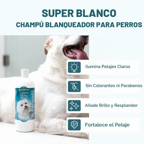 Vista 2 de Bio-Groom Super White Champú para perros – Champú blanqueador para mascotas, suministros de baño para perros, lavado de cachorros, suministros
