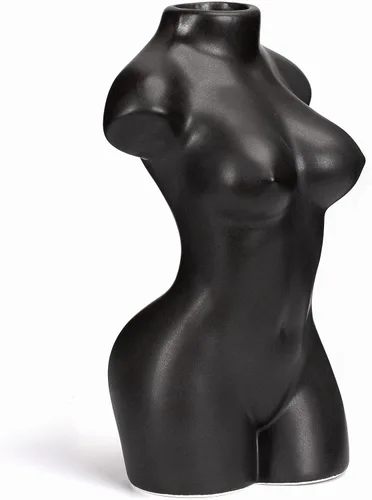 Vista 5 de Jarrón de cuerpo femenino - Jarrón grande bohemio en forma de cuerpo femenino de 4.7 x 7.7 pulgadas - Jarrón feminista minimalista único y fresco