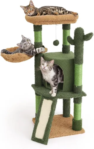 Vista 8 de Colección Athena - Pequeño Árbol para Gatos con Torre y Rascador, Árbol para Gatos Moderno y Bonito de 32 Pulgadas con Confortable Nido, Bola