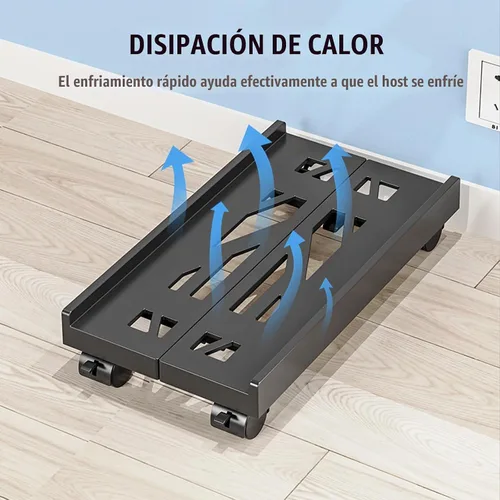 Vista 3 de BYMECOST Soporte ajustable de PC para alfombra, soporte de torre de Negro