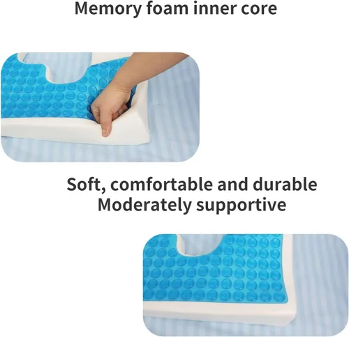 Vista 4 de Cojín para úlceras de cama para trasero, almohada de alivio de presión de fibra para respirar libremente, diseño de pendiente triangular