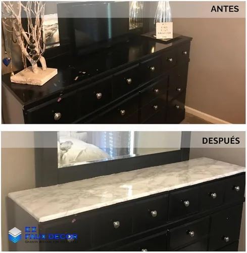 Vista 9 de EZ FAUX DECOR Envoltura de Actualización de Encimera de Vinilo 36" x 36" Impermeable Papel de Contacto de Mármol Blanco Cubierta Adhesiva