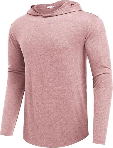 Vista 30 de PINSPARK Sudaderas ligeras con capucha tipo pullover para hombres, manga larga, sudadera con capucha para golf, gimnasio, entrenamiento, sudadera