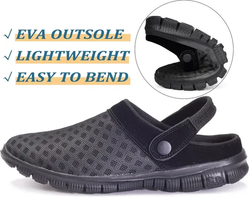 Vista 4 de Hsyooes Zapatos de jardín para hombre y mujer, zapatos de jardín de malla transpirable, antideslizantes, sandalias de playa para exteriores, unisex