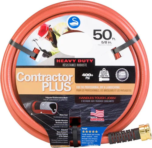 Vista 12 de Swan ContractorPLUS Manguera de riego resistente, 50 pies de longitud, 3/4 pulgadas de diámetro, 400+ PSI, rojo