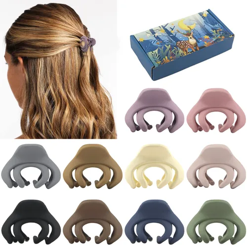 Vista 9 de MAORULU Pinza para el cabello, pinza de pulpo para cabello fino/medio grueso, para mujeres y niñas, 1.5 pulgadas, mini pinzas de mandíbula mate