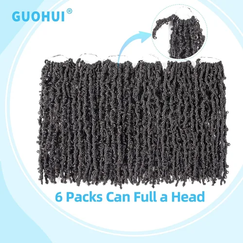 Vista 4 de Superlight Butterfly Locs - Cabello de ganchillo de 12 pulgadas, 6 paquetes