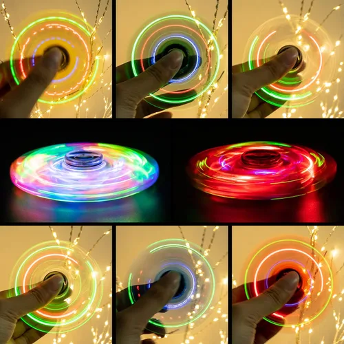 Vista 2 de Fidget Spinner 2 unidades, Fidget Spinners iluminados y brillan en la oscuridad para niños, premios de aula, juguetes para aliviar el estrés