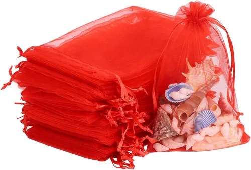 Vista 11 de 100 bolsas de organza – Bolsas de joyería de 4 x 6 pulgadas con cordón, malla negra para embalaje de regalo, fiesta, boda, festivo