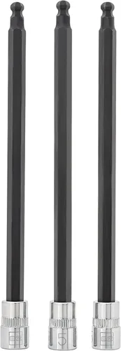 Vista 37 de BRAZEN Juego de Tres Vasos Hexagonales de 1/4"/Destornillador Allen (Carraca de 3/8", Corto)