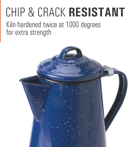 Vista 3 de GSI Outdoors Cafetera esmaltada para almacenar café caliente, té para campamento y granja, 8 tazas