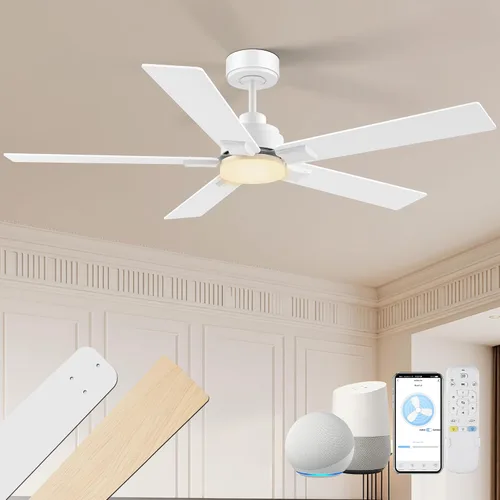 Vista 12 de Ventiladores de techo de 42 pulgadas con luces, ventilador de techo inteligente con luz y control remoto, Alexa, APP, ventiladores de techo