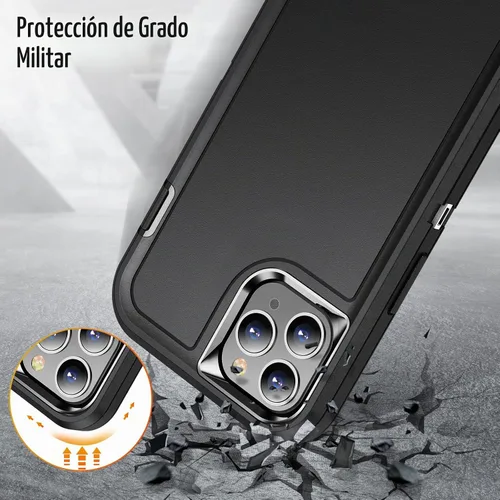 Vista 8 de Funda para iPhone 11 Pro Max para hombre, híbrida a prueba de caídas resistente, resistente, a prueba de golpes, ajuste delgado, funda protectora