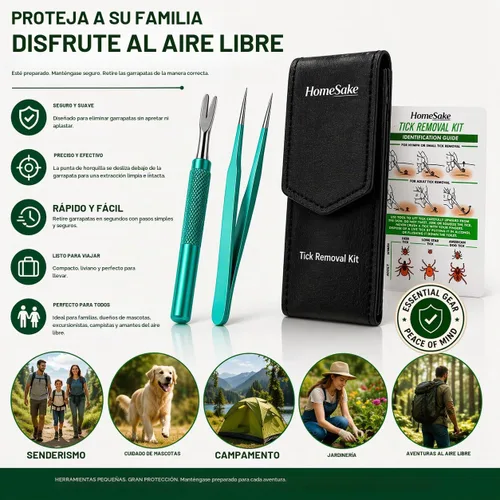 Vista 3 de Homesake Herramienta de eliminación de garrapatas para perros, gatos y seres humanos Kit removedor de garrapatas de ciervo Herramienta
