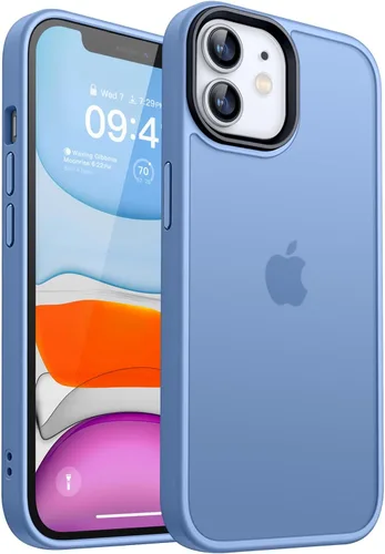 Vista 11 de CANSHN Compatible mate con iPhone 11 [Certificado de caída militar] Funda de teléfono con parte trasera translúcida, antihuellas - Negro helado