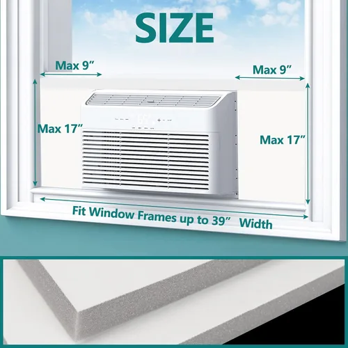 Vista 2 de Daisypower Paneles laterales de aislamiento envolvente para unidad de aire acondicionado de ventana interior, kits de paneles aislados de espuma
