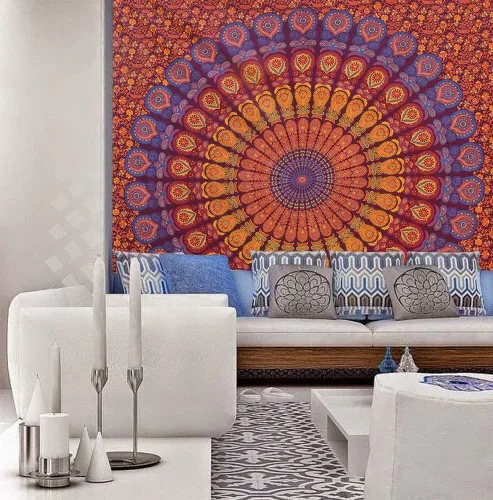 Vista 2 de Popular Handicrafts Evergreen - Exclusivo tapiz con mandala